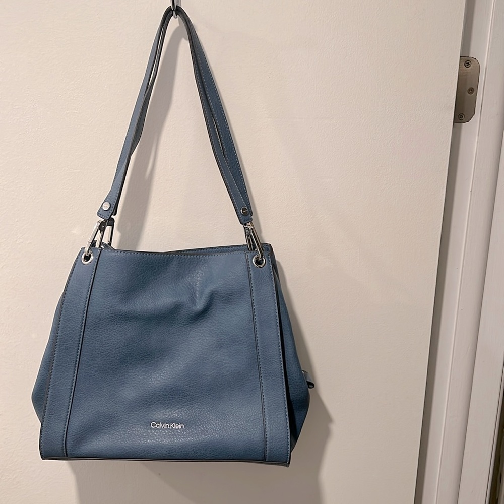 Calvin Klein beautiful blue large tote bag-EUC